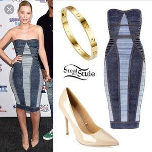 Herve Leger Strapless Denim Bandage - Photos added